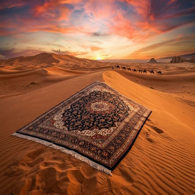 Dramatic rug in desert